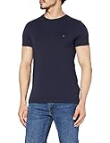 Rundhalsausschnitt Tommy Hilfiger Herren CORE Stretch Slim CNECK Tee T-Shirt, Blau (Navy Blazer 416), Large