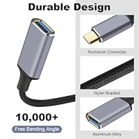 AXFEE USB C Verlängerung Kabel 1M, USB 3.0 Type C Stecker auf USB A Buchse – Ansicht 4