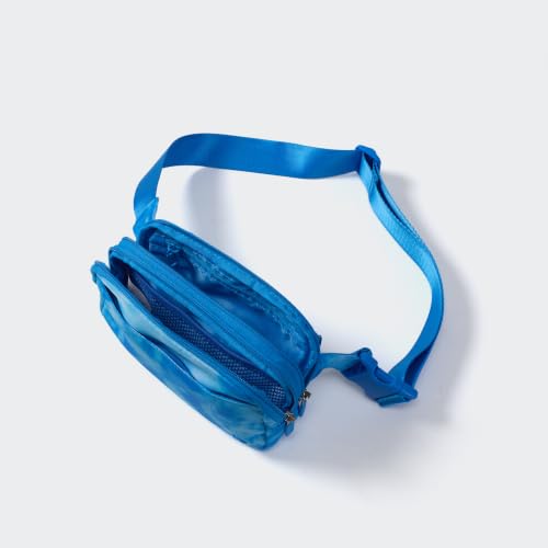 Image of Pander Nylon Fanny Pack Belt Bag for Women with 5 Zipper Pockets | Nylon belt bag with five zippered pockets, a dedicated card slot and an adjustable strap for crossbody or waist wear