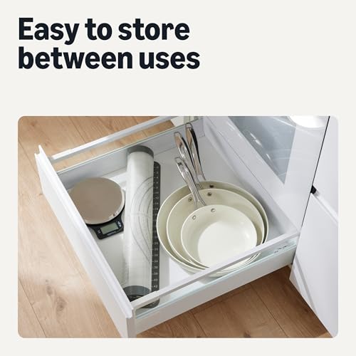 Amazon Basics Ceramic Nonstick Cookware, 3-Piece Frying Pan Set, All Cooktop Induction Compatible, Dishwasher-Safe, Oven-Safe, Ivory - Image 5