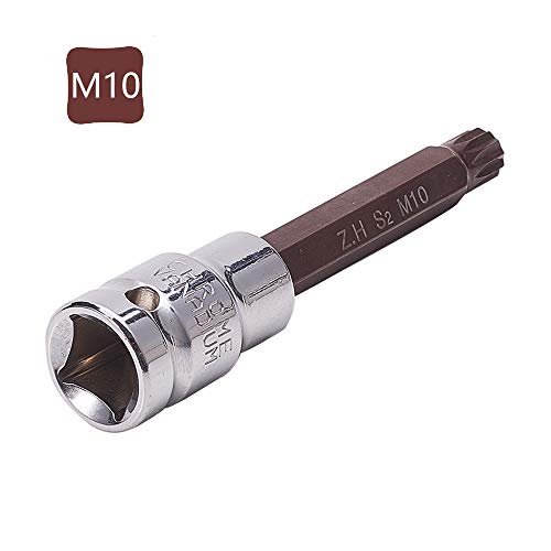 Utoolmart 1/2" Drive X M10 (10Mm) Triple Square Spline Bit Socket, S2 Steel Bits, Cr-V Sockets 4" Length 1Pcs #TOP3
