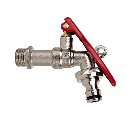 Cofan Grifo Con Toma Para Candado Entrada De 1 2 Y Salida De 3 4 Acabado Cromado Adecuado Para Manguera Pn: 25 Bar