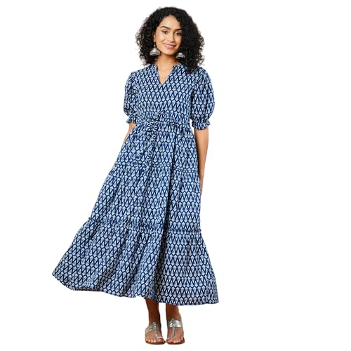 Image of Globus Women Ethnic Dresses (3641667001 Blue S)