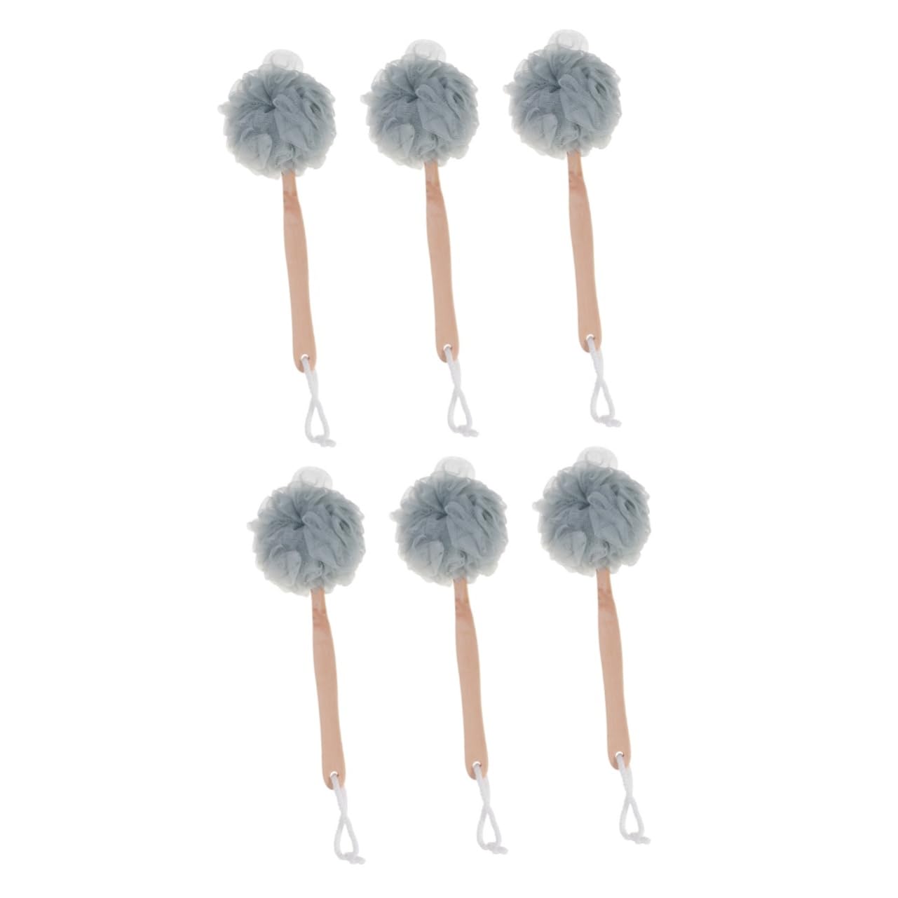 Beavorty 6 Piezas Cepillo De Esponja Vegetal Cepillo De Mango Largo Cepillo De Baño De Madera Cepillar Rodillo Chapati Flor De Baño Con Asa Hombre Iniciar Sesión Bola De Baño Cuerpo