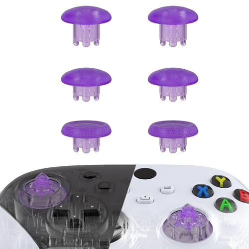 Image of eXtremeRate Edge Sticks Interchangeable Thumbsticks for Xbox Series X /S, Clear Atomic Purple Swappable Analog Stick Joystick for Xbox One S /X, Xbox Elite V1, for Nintendo Switch Pro Controller
