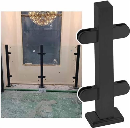 Poteau de balustrade en verre noir mat de 95 cm pour garde-corps escalier et couloir