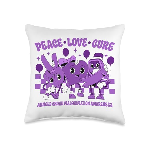 Arnold Chiari Awareness Tee & Pillow Purple Ribbon 16x16