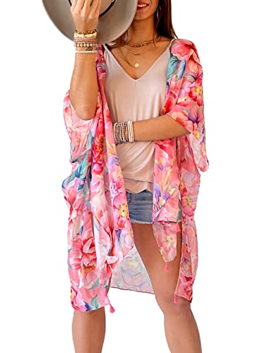 CATCHY & CRAFTY Swimsuit Coverup for Women Kimono Cardigan Beach ...