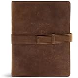 CSB Legacy Notetaking Bible, Tan Genuine Leather with Strap, Black Letter, Wide Margins, Journaling Space, Single-Column, Reading Plan, Family Records, Easy-to-Read Bible Serif Type