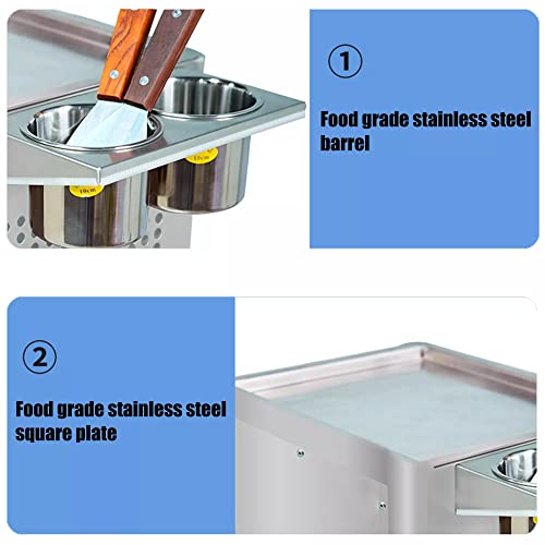 Edelstahl Stir-Fried Ice Cream Roll Maker Yogurt Cream Machine gerollte Eismaschine – Bild 5