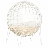 Solide Konstruktion: Vier solide Stahlbeine sorgen dafür, dass die Rattan Wohnung nicht kippt und Ihr Haustier verletzen kann.