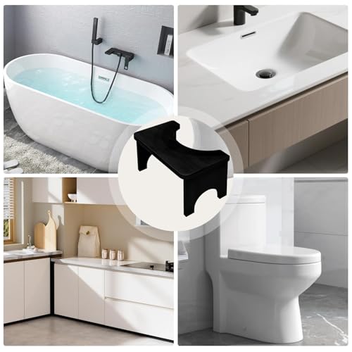 Toilettenhocker Aus Bambusholz 37×20×17 Cm – Ergonomischer WC Hocker Für Erwachsene, Klohocker & Holz Toilettenhocker Zur Natürlichen Hockstellung