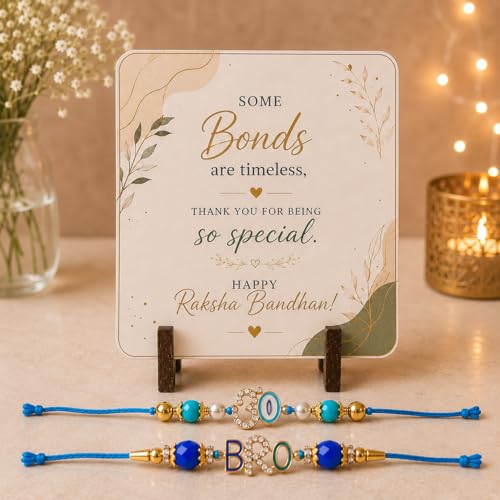 Image of JAIPUR ACE Raksha Bandhan Rakhi Gift Combo with Designer Rakhi, Puja Thali, 2 Katori Bowls, Roli Kumkum & Greeting Card for Brother, Bhai, Bhaiya | Complete Celebration Set