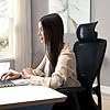 Durrafy Silla Oficina Ergonómica,Silla de Escritorio, Reposacabezas Ajustable,Reposabrazos, Soporte Lumbar, Altura Regulable y oscilación de 120grados, Silla giratoria Capacidad de Peso 150kg Negro #1