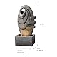 Teamson Home Garten Outdoor Brunnen Moderner Ovaler Brunnen mit warmen LED-Lichtern, Einstellbarer Fluss, Robustes dunkelgraues Steinoptik-Finish