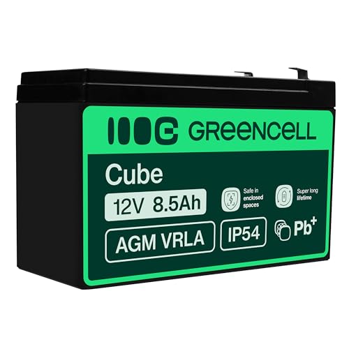 Greencell Batteria AGM 12V 8,5Ah al piombo accumulatore sigillata VRLA Senza manutezione ricaricabile Batterie di ricambio ermetica giocattoli per bambini allarme| sistemi UPS eBike Scooter