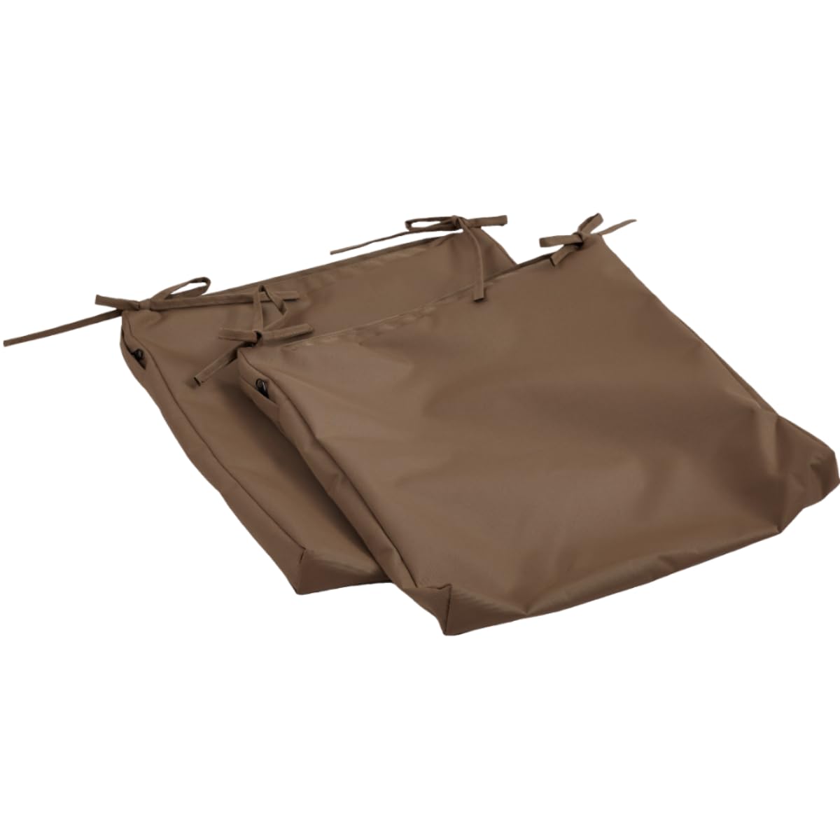 Hiseng Outdoor Sitzkissenbezug 2er Set Wasserdicht Volltonfarbe Terrasse Gartenpolster Ersatzbezug mit Reißverschluss, Wetterfest Sofabezug für Terrassenstuhl, Gartenmöbel (Hellbraun,55x55x8cm)