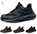 ZEPYFXIT Zapatos de Seguridad Hombre y Mujer Cómodos y Ligeros para Invierno Botas de Trabajo Impermeables con Punta Acero Antideslizante Zapatillas Seguridad Color Negro Talla 41 EU