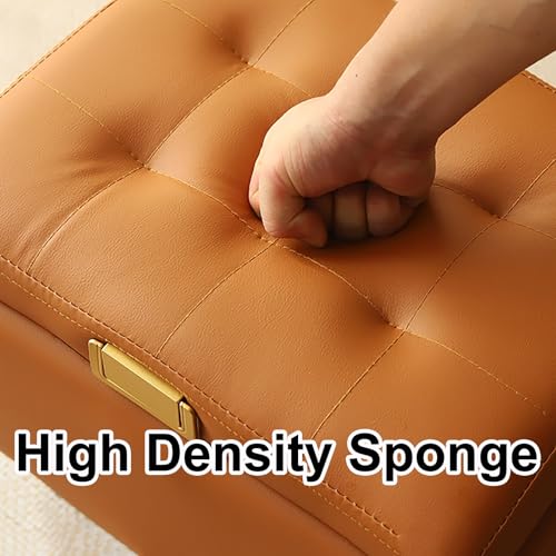 Reposapiés otomano con mango de metal de diseño elegante y compacto 7