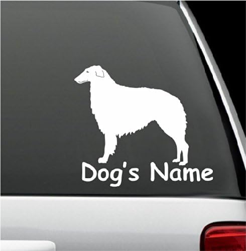 5" X 6" Personalized borzoi kobold Dog with Script Name Vinyl Decal