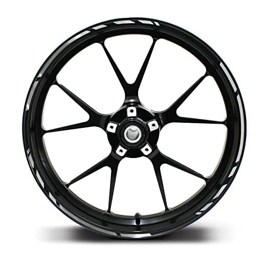 Lot complet de 12 autocollants - Au design GP - Pour jantes de moto, voiture et vélo de 16", 17", 18" et 19" - En film très fin