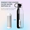 VSITOO Black CarbonFiber Filtered Water Bottle with Straw, Including additional 3 Pack Water Bottle Replacement CarbonFiber Filters