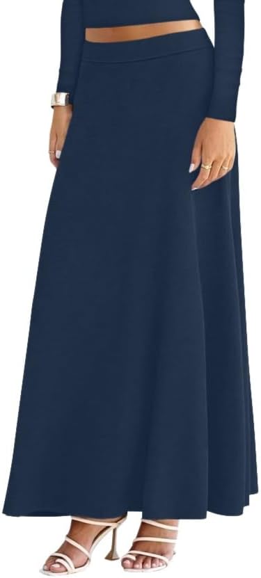 Sweet Hearts Maxi Skirts for Women- Elastic Waist Casual Comfy Flare A-Line Long Skirt XS-XL Made in USA - Image 3