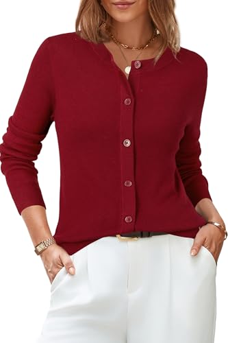 Arach&Cloz Womens Cardigan Sweaters 2026 Soft Layering Essential Wool Long