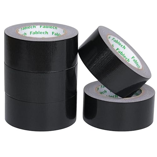 Image of 5-Pack Heavy Duty Duct Tape, 9 Mil Thickness, 2 Inch x 30 Yards, Waterproof Strong Adhesive Duct Tape,Flexible,No Residue, Tear by Hand, Multi-Use for Repairs, DIY, Industrial & Home Use (Black)