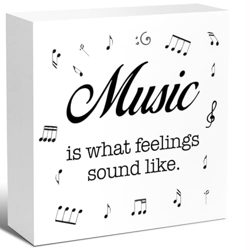 LVQHI Music is What Feelings Sound Like Wood Box Sign
