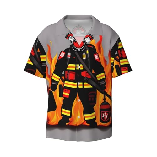 Chemise homme imprimé pompier, idéale pour vos barbecues d'été