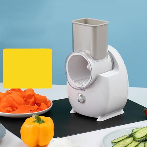 Electric Cheese Grater, Electric Vegetable Slicers Potato Slicers Multifunctional Chopper Veget Electric Slicers Shredder for Veggies Carrots Carrot Potatoes (White) - Image 2
