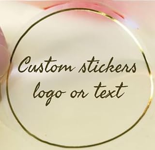 100-500pcs Custom Your Own Transparent Waterproof PVC Sticker, Personalized Text Logo Design Clear Stickers for Business, Wedding, Birthday and so on (Circle)