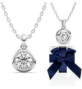 Moissanite Diamond Necklace for Women Solitaire Bezel Pendant Sterling Silver Lab Created Jewelry...