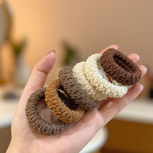Image of 6-Pack Thick Hair Ties for Women, Seamless Hair Elastics, Non-Slip Ponytail Holders, Elastic Hair Bands for Everyday Use