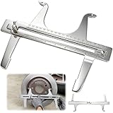 Tlence Brake Resetting Gauge, Brake Measuring Tool for Adjusting Brake Shoes and Installing Drum, Dual Scale Combination for Rear Drum Brake Lining Shoe, Disc Rotors, Parking, Hand Brakes