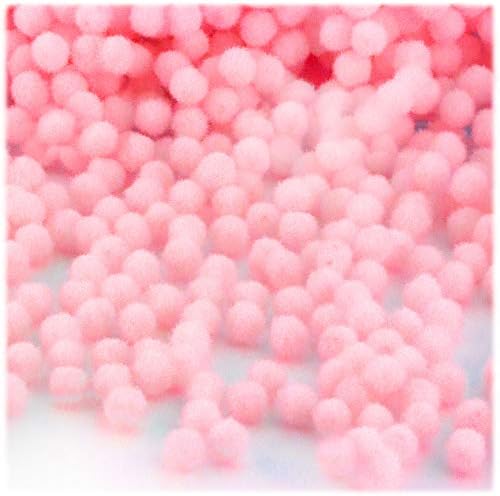 The Crafts Outlet 100-Piece Multi Purpose Pom Poms, Acrylic, 7mm/0.28-inch, Round, Light Pink