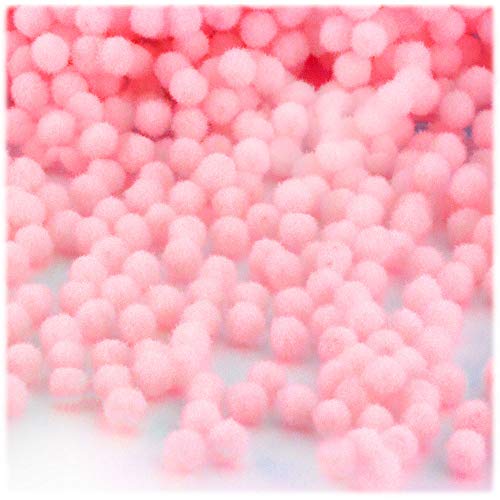 The Crafts Outlet 100-Piece Multi Purpose Pom Poms, Acrylic, 7Mm/0.28-Inch, Round, Light Pink #TOP25