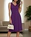 NILOUFO Women's Summer Casual Sun Dresses Tank V Neck Cute Dress with Pockets (B:Purple, Medium)