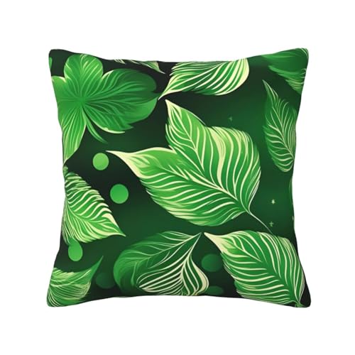 MCXWD Funda de cojín universal con estampado de hojas del día de San Patricio, para el hogar, coche, campamento, sofá, funda de cojín cuadrada