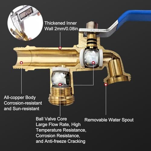 UWYTGF Water Column Garden Faucet Outdoor Vertical Water Column Faucet with Frost Free Sillcock Freestanding Hose Stand for Outdoor Taps Freeze Proof Floor Mount Water Tap for Outdoo,A,120cm/47in