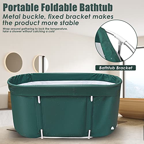 Aellersen Portable Bathtubs, Foldable Soaking Bathing Tub For Adults, Oval Bathtubs For Showers, With Thick Insulation Foam To Keep The Temperature (Green) #TOP5