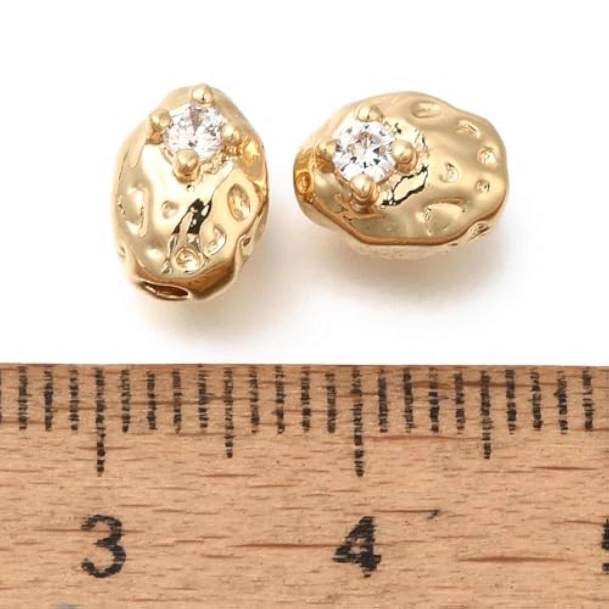 Brass Cubic Zirconia Spacer Beads for DIY Jewellery Making