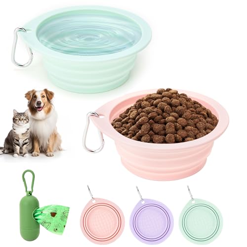 Portable Collapsible Dog Bowls Set