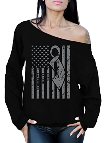 Awkward Styles Women's Brain Cancer Awareness Off The Shoulder Tops for Women Sweatshirts
