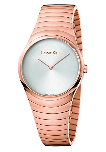 Calvin Klein Whirl Quartz Silver Dial Rose Gold-Tone Ladies Watch K8A23646