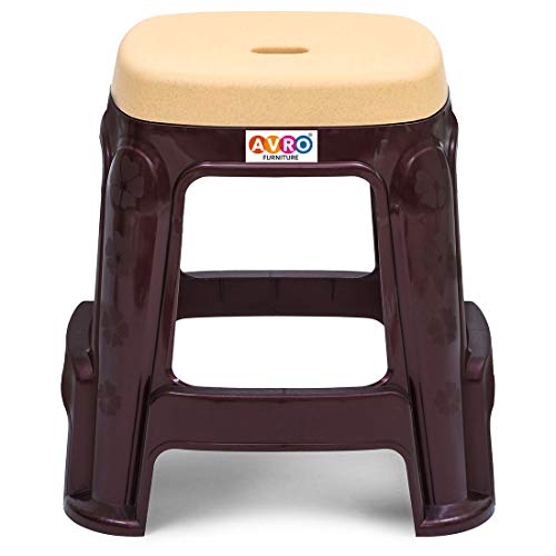 AVRO FURNITURE DC Stool,Standard Size,Brown Base with Beige Top, single (Double-Colour Stool)