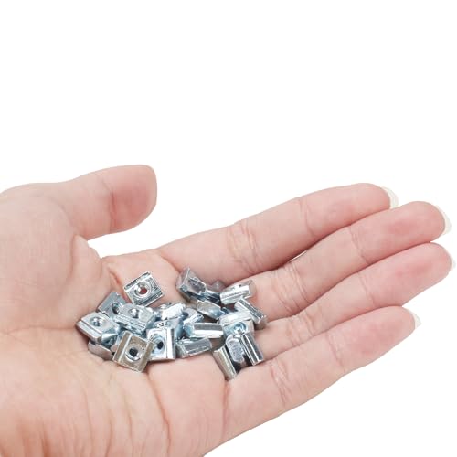 KINDPMA 60 Stück M3 Nutensteine T-Nut-Mutter Schiebemutter Kohlenstoffstahl T-Nut Schiene Gleitmutter T-Nutenstein Aluprofil Zubehör für 20-Serie Aluprofil-Extrusionsschlitz