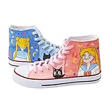 Sailor Moon Canvas Shoes Hand Painted Anime Characters Lovely Cute High Top Sneakers for Girls Women
