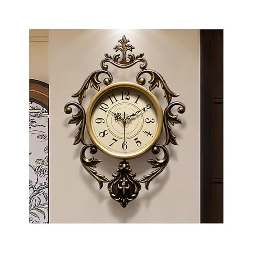 Vintage Wall Clocks Living Room,Decorative Antique Large Wall Clocks,Digital Retro Silent Wall Clock Battery Operated for Bedroom Kitchen Entryway Office Decor 21" x 15"